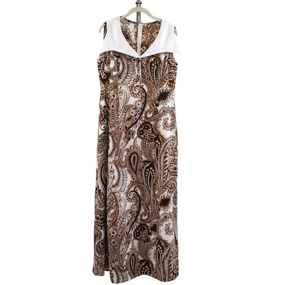 Vintage 70s custom made parsley sleeveless maxi dress size M